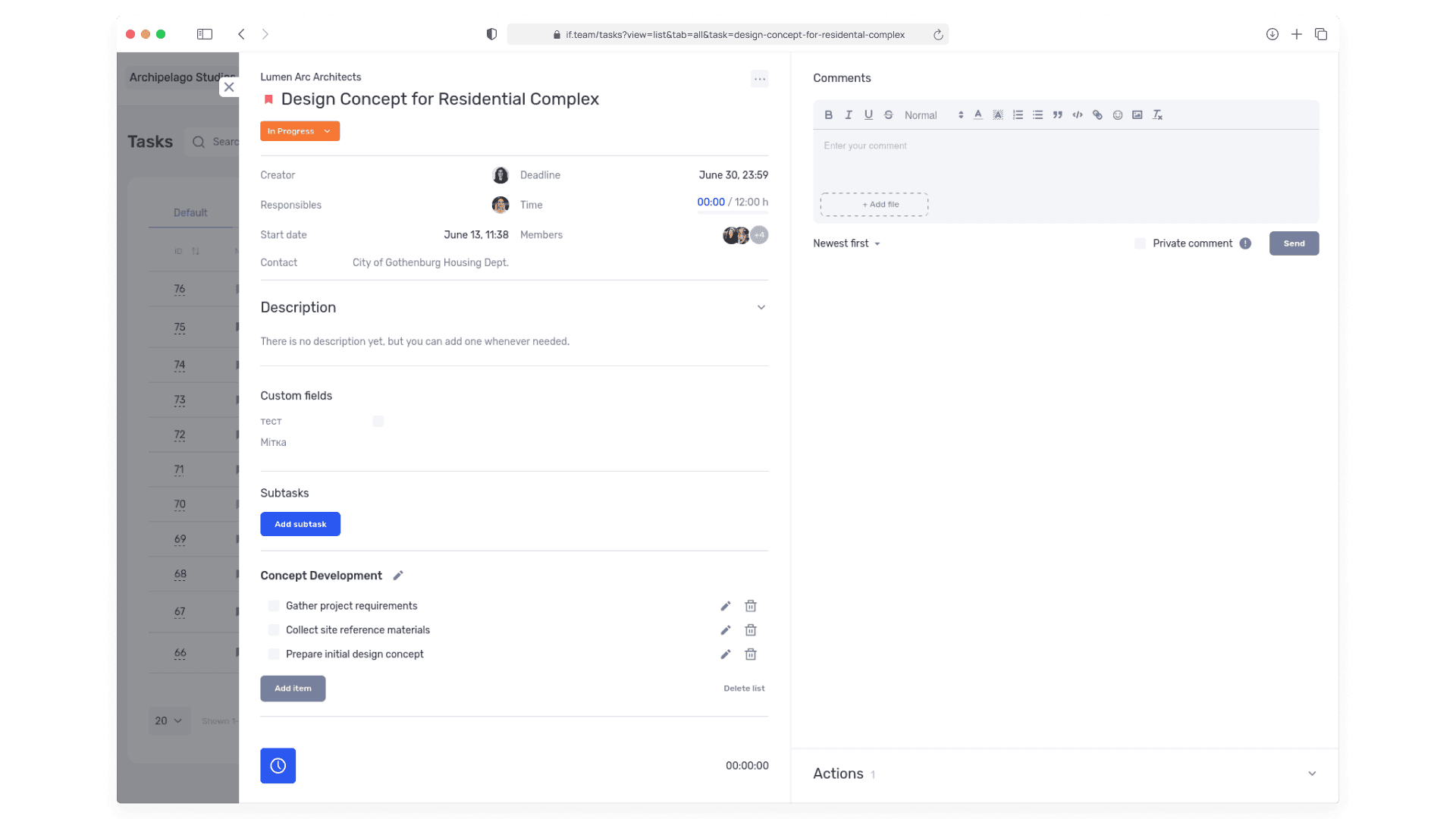 Time tracking in if.team