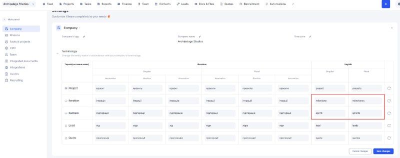 Налаштування термінології в if.team