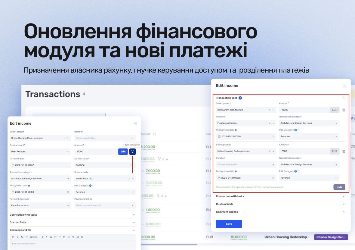 if.team Financial Module Update: Account Owners, Report Access Control, and Payment Splitting